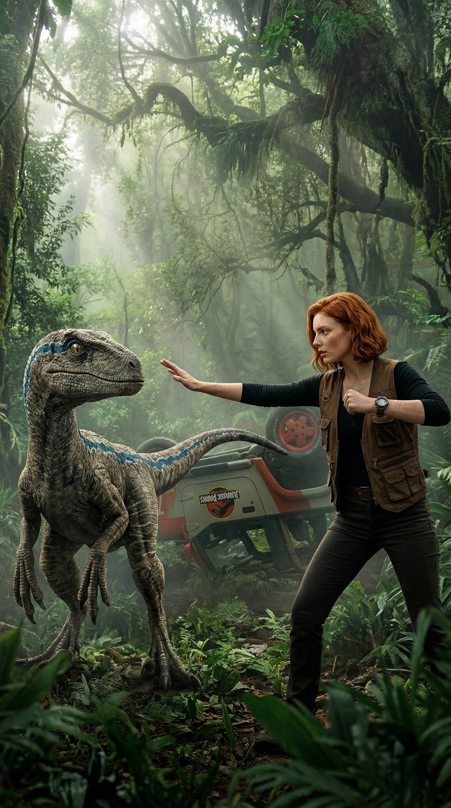 Prompt cinematográfico Aventura Jurasica dinosaurio IA